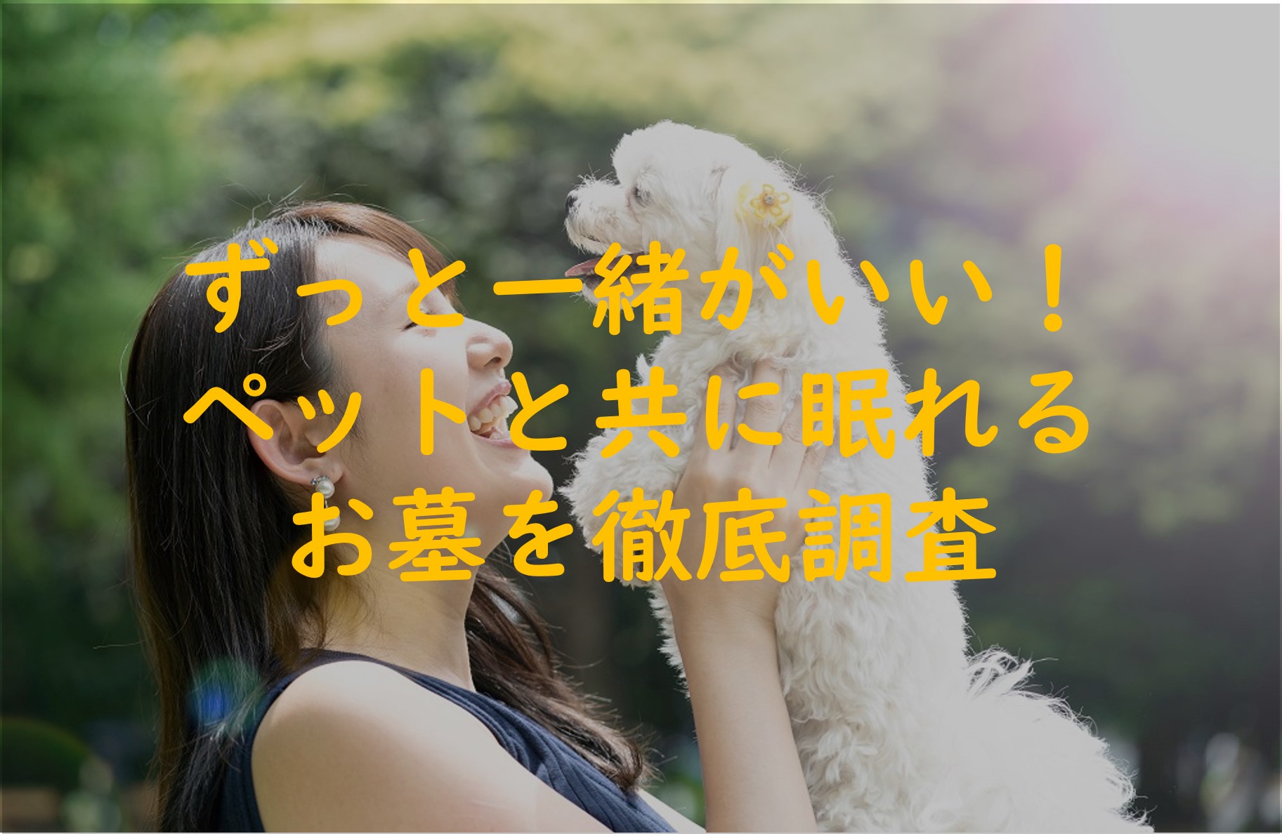 ずっと一緒がいい!ペットと共に眠れるお墓のあれこれを徹底調査
